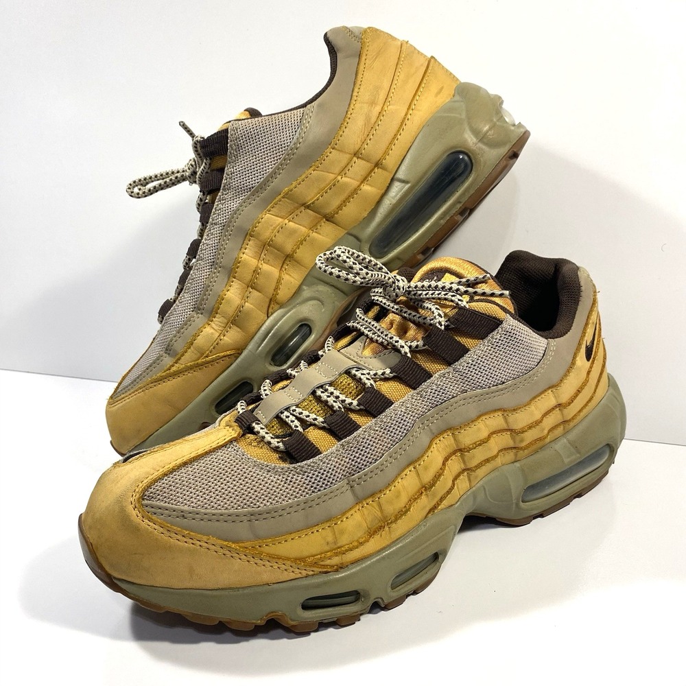 Nike Mens Size 10.5 Air Max 95 Premium PRM Wheat Brown Leather Tan 538416-700